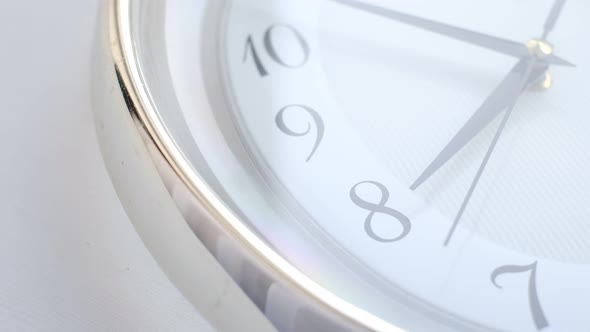 White Clock Face Ticking