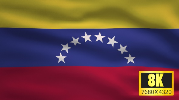 8K Venezuela Windy Flag Background