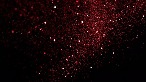 Red Glitter Explosion in Super Slow Motion Shooted with High Speed Cinema Camera at 1000Fps