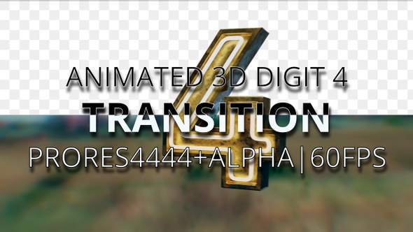 Animated digit 4 transition UHD 60fps