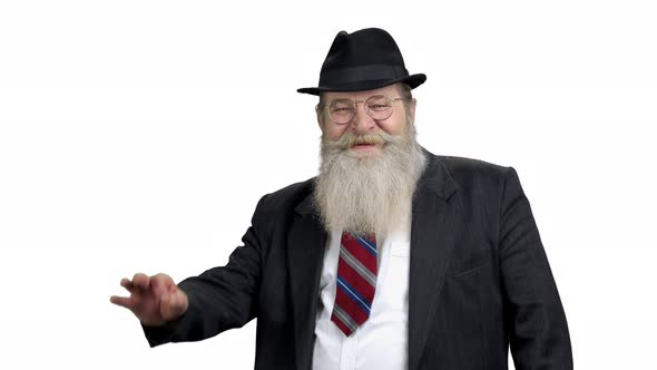 Smiling Bearded Businessman Showing Ok Gesture