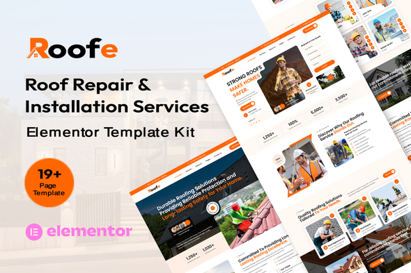 Roofe - Roofing Services Elementor Template Kit