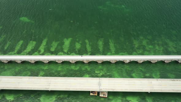 Aerial bridge inspection drone footage 4k