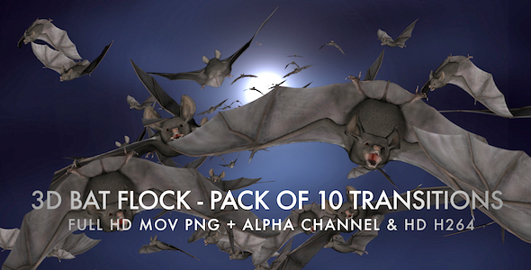 Bat Flock - Pack of 10 Transitions