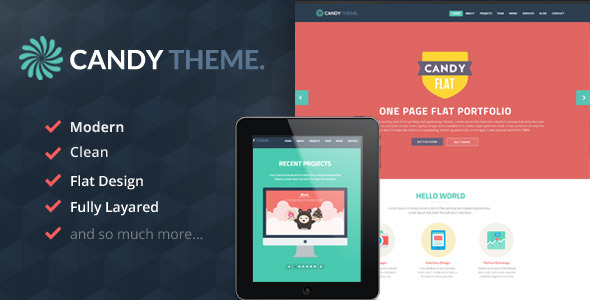 Candy - Onepage Flat PSD