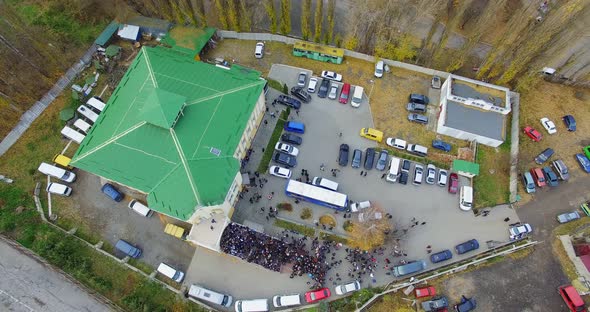 Aerial view of pentecostal church