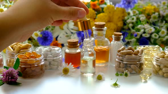 Herbal Tinctures Homeopathy with Medicinal Herbs