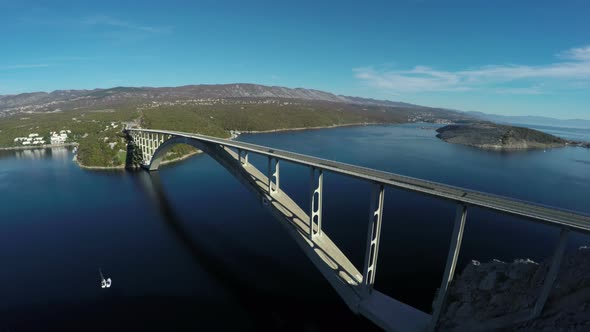 Krk Bridge aerial shot