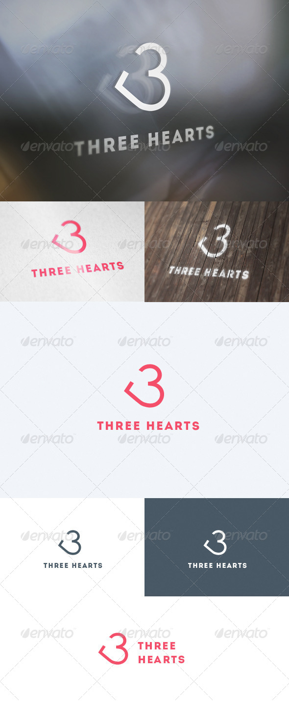 Three Hearts Logo