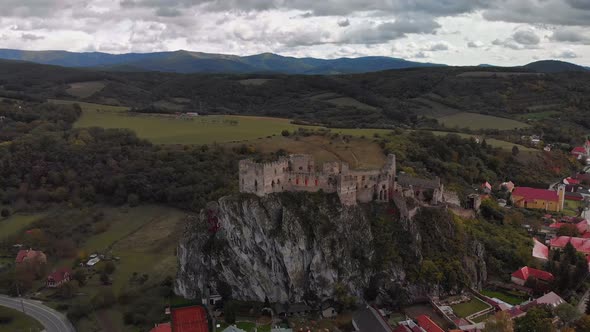 Aerial View Beckov Castle Slovakia