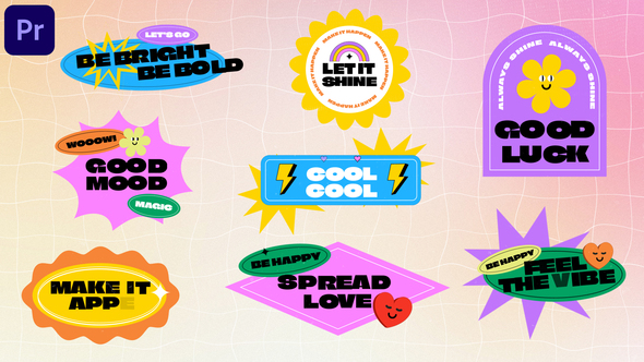 Retro Fun Creative Trendy Y2K Titles Pack MOGRT