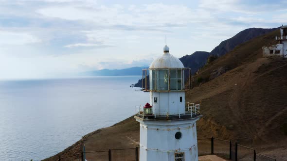 Lighthouse with White Walls is on Cape