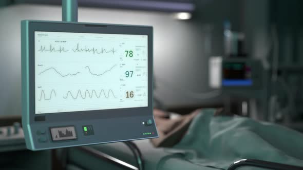 Modern ECG Equipment Displays Stable Vital Condition Of Hospitalized Patient alt