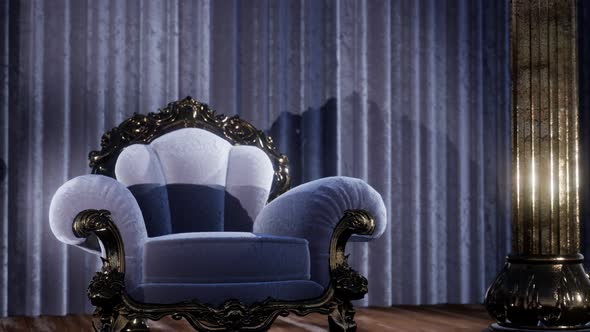 Luxurious Theater Curtain Stage with Chair