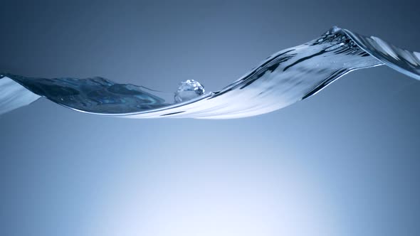 Water surface wave and glass falling, Slow Motion alt