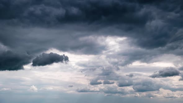 Timelapse of Dramatic Storm Clouds Moving in the Sky