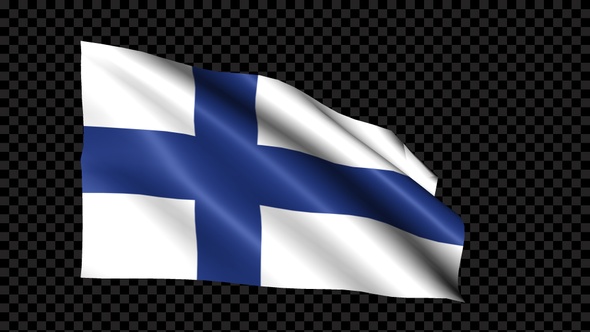 Finland Flag Blowing In The Wind