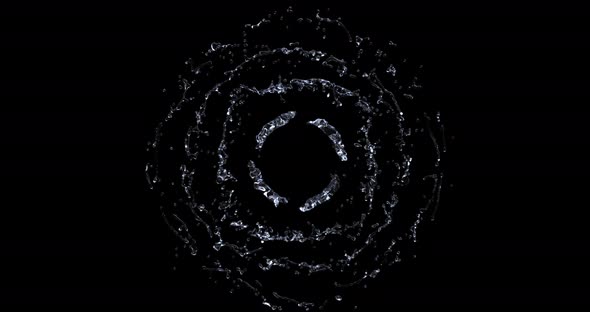 Water splash explode from center around itself alt