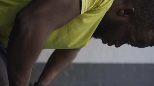 Man exercising in an urban setting