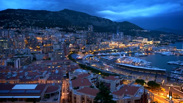 View of Monaco in the Night