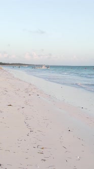 Vertical Video of the Beach on Zanzibar Island Tanzania