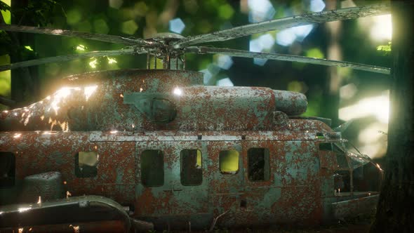 Old Rusted Military Helicopter alt