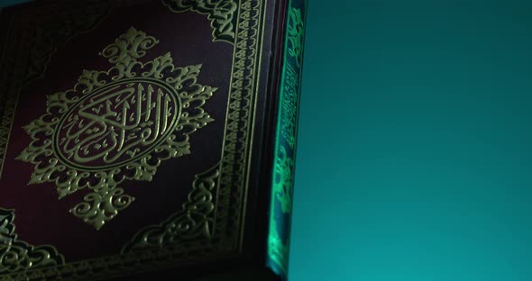 Holy Quran On Book Rest At Left Side Rotation 2