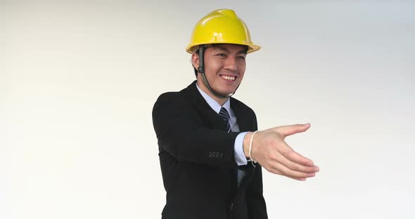 Engineer with Handshake Gesture