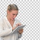 Businesswoman standing with digital tablet, Alpha Channel - VideoHive Item for Sale