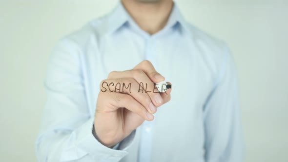 Scam Alert, Writing On Screen