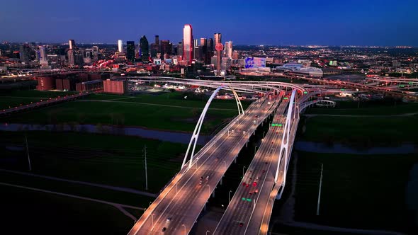 Aerial View of Margaret McDermott Arch Bridge