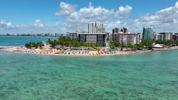 Sights tourism landmark of Alagoas Brazil. Landmark beach at Northeast Brazil.