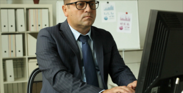 At His Workplace alt