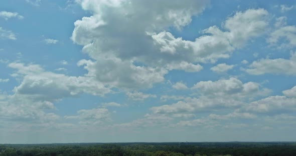 Beautiful in horizon summer bright blue sky relaxing cloudscape slowly moving