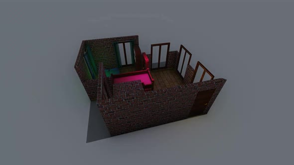 Isometric bedroom layout