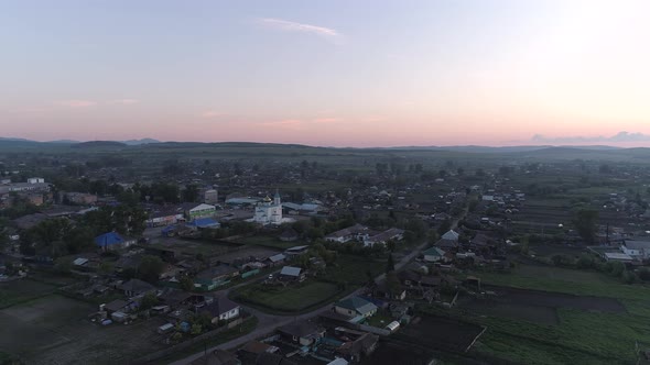 Flight to Church At Sunset