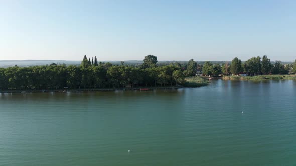 Drone Footage Aerial View of Balaton Lake, Hungary