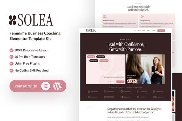 Solea - Feminime Business Coaching Elementor Template Kit