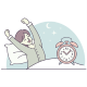 Morning Wake Up Routine with Alarm Clock and Stretching Person - GraphicRiver Item for Sale