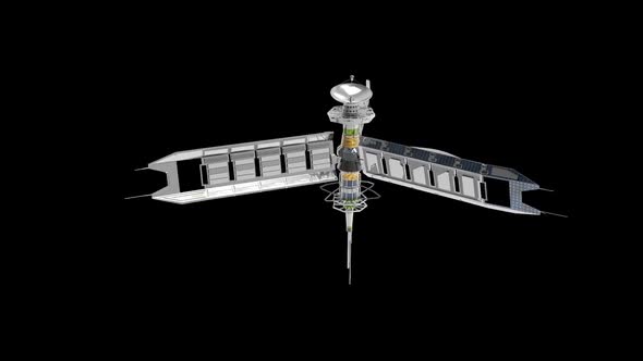 Rotating space transmitter satellite