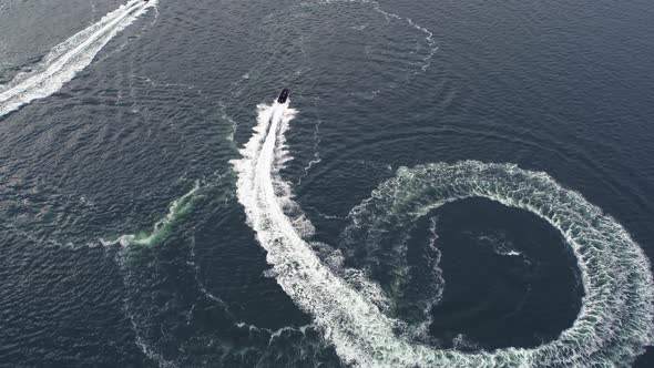 Two Fast Speedboats Racing Each Other At Open Sea, Drone Stock Footage By Drone Rune 2