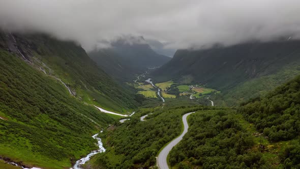 Aerial Footage Beautiful Nature Norway.