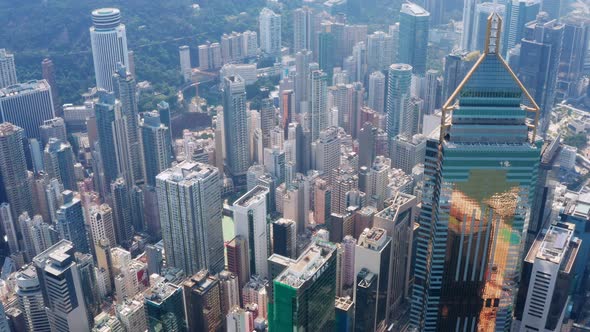 Aerial view Hong Kong business district