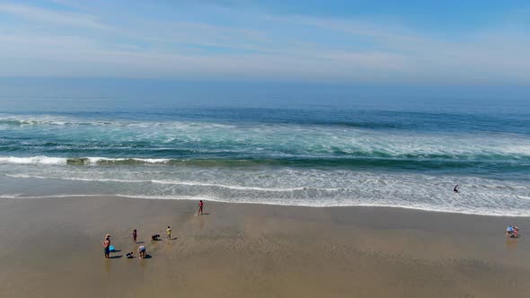 Aerial View of Huntington Beach During Sunny Summer Day