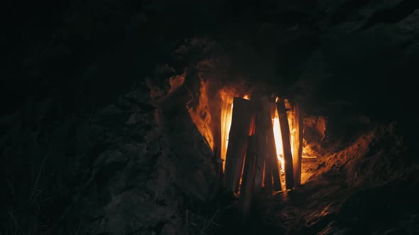 Reflection of Fire on the Cave Stones