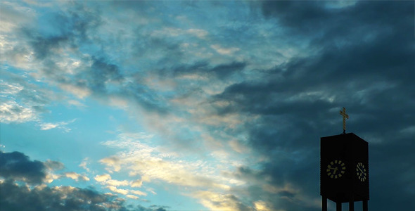 Dark Clouds And The Church Time Lapse