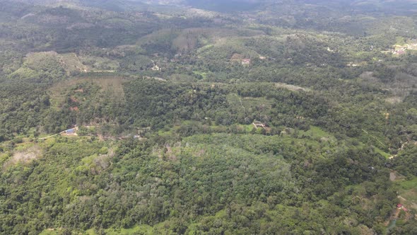 Aerial view of Chat village and forest in Kuala Lipis, Pahang