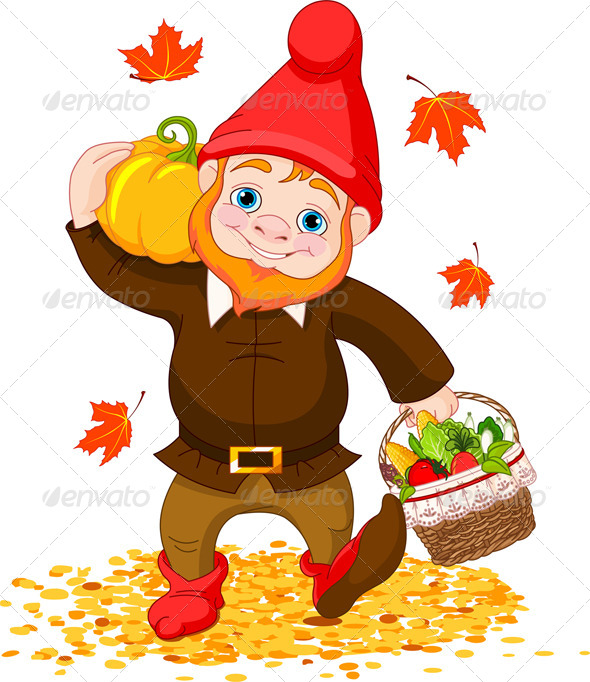 Garden Gnome with Harvest