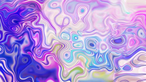 Blue Pink White Color Futuristic Holographic Marble Liquid Animated Background