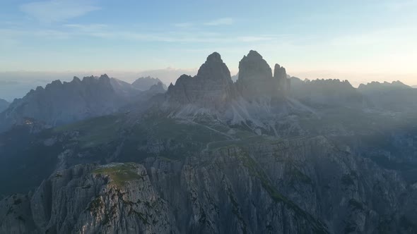 Beautiful Morning at Tre Cime di Lavaredo mountains